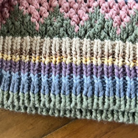 ***SOLD*** POLO RALPH LAUREN SWEATER - WOMENS MEDIUM - CROCHET PASTEL STRIPES - Picture 10 of 13